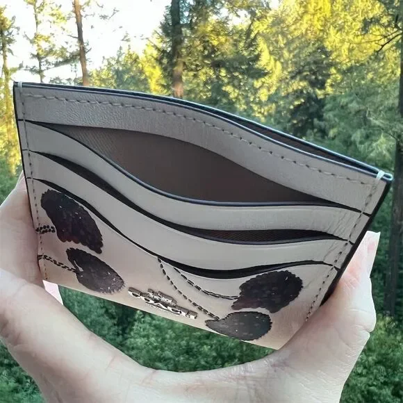 COACH Slim Id Card Case With Cherry Print CDG88 NWT AUTHENTIC - Picture 5 of 9